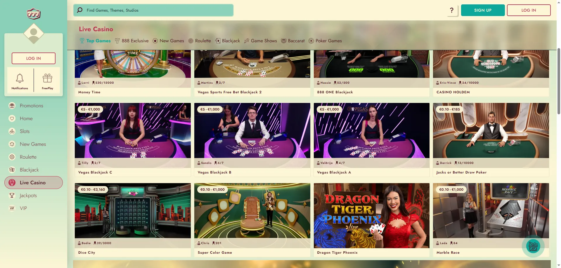 Crazy Time live casino game at 777 Casino — spin the wheel